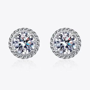2 Carat Moissanite 925 Sterling Silver Stud Earrings